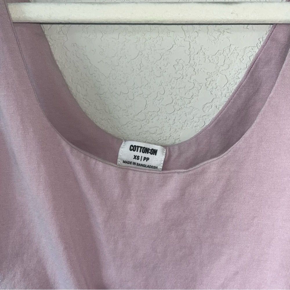 Cotton On Ash Purple Sleeveless Fitted Crop Tank Top - Picture 3 of 4